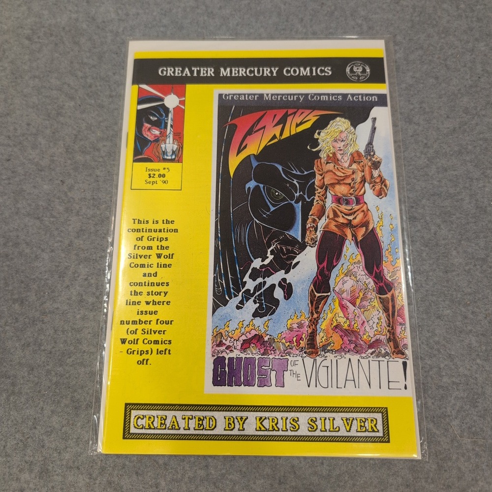 Grips Greater Mercury Comics Issue 5 6 Lot Kris Silver 1990 Silver Wolf Line - Picture 1 of 2